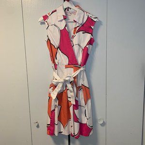 Sandra Darren Faux Wrap A-Line Dress